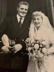 Keith and his wife on their wedding day